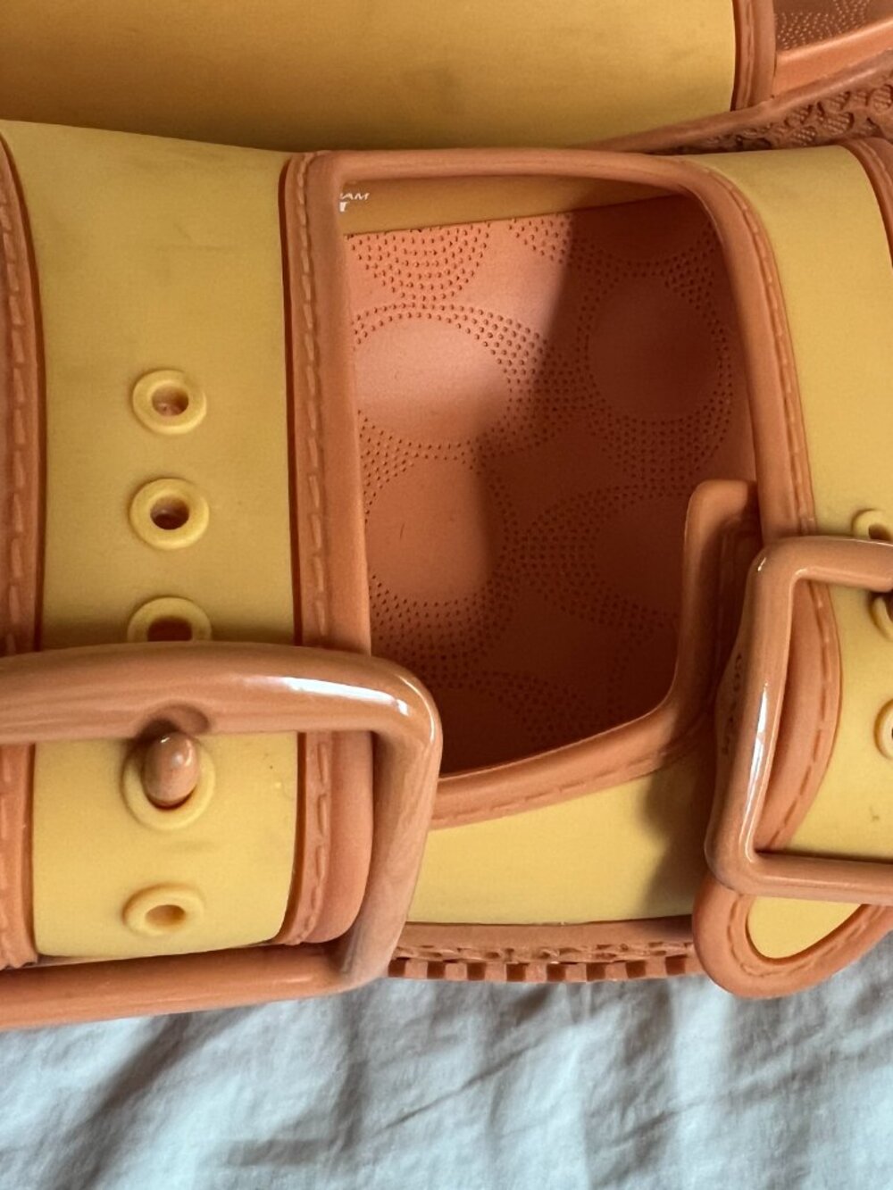 Orange Coach Platform Sandals - Womens Size 8 - Picture 3 of 6